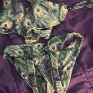 Peacock Feather Print women’s bikini